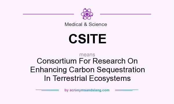 What does CSITE mean? It stands for Consortium For Research On Enhancing Carbon Sequestration In Terrestrial Ecosystems