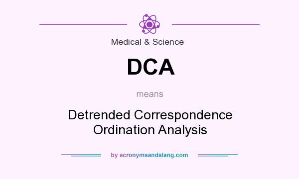 What does DCA mean? It stands for Detrended Correspondence Ordination Analysis