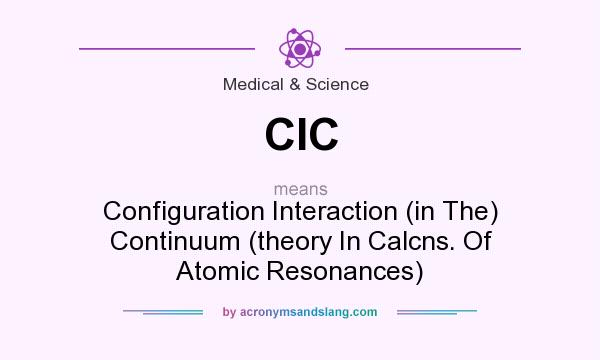 What does CIC mean? It stands for Configuration Interaction (in The) Continuum (theory In Calcns. Of Atomic Resonances)