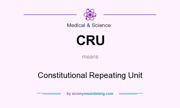 What does CRU mean? It stands for Constitutional Repeating Unit