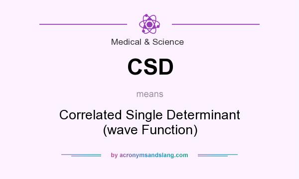 What does CSD mean? It stands for Correlated Single Determinant (wave Function)
