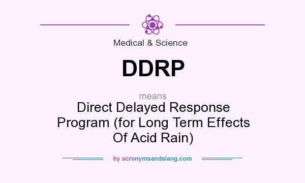 What does DDRP mean? It stands for Direct Delayed Response Program (for Long Term Effects Of Acid Rain)