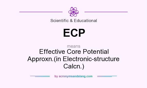What does ECP mean? It stands for Effective Core Potential Approxn.(in Electronic-structure Calcn.)