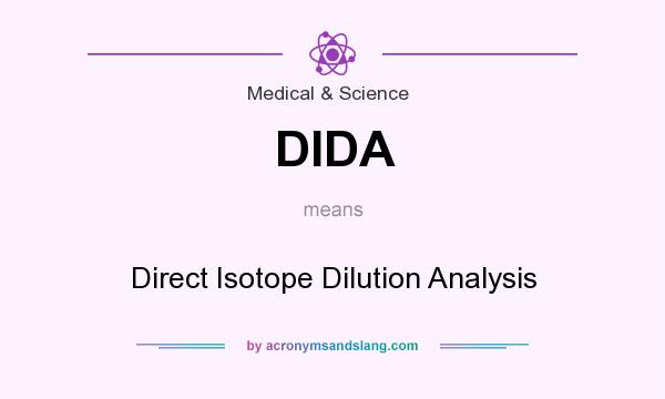 What does DIDA mean? It stands for Direct Isotope Dilution Analysis