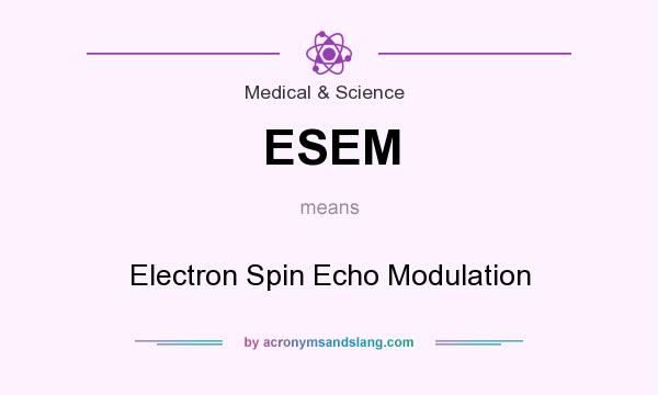 What does ESEM mean? It stands for Electron Spin Echo Modulation