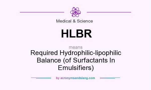 What does HLBR mean? It stands for Required Hydrophilic-lipophilic Balance (of Surfactants In Emulsifiers)