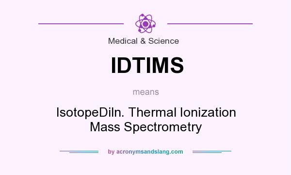 What does IDTIMS mean? It stands for IsotopeDiln. Thermal Ionization Mass Spectrometry