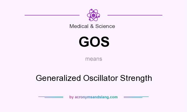What does GOS mean? It stands for Generalized Oscillator Strength
