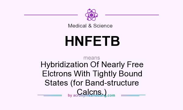 What does HNFETB mean? It stands for Hybridization Of Nearly Free Elctrons With Tightly Bound States (for Band-structure Calcns.)