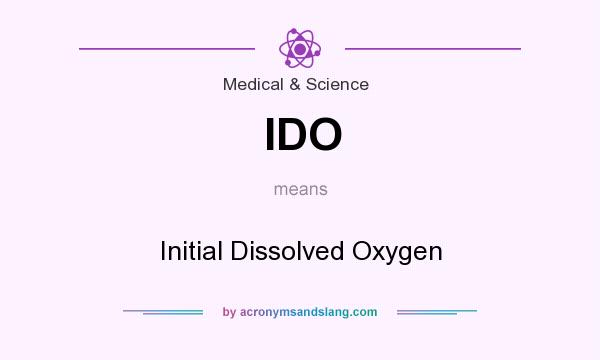What does IDO mean? It stands for Initial Dissolved Oxygen