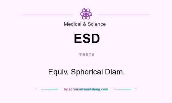 What does ESD mean? It stands for Equiv. Spherical Diam.