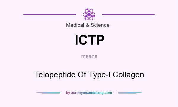 What does ICTP mean? It stands for Telopeptide Of Type-I Collagen