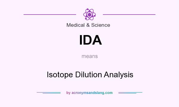What does IDA mean? It stands for Isotope Dilution Analysis