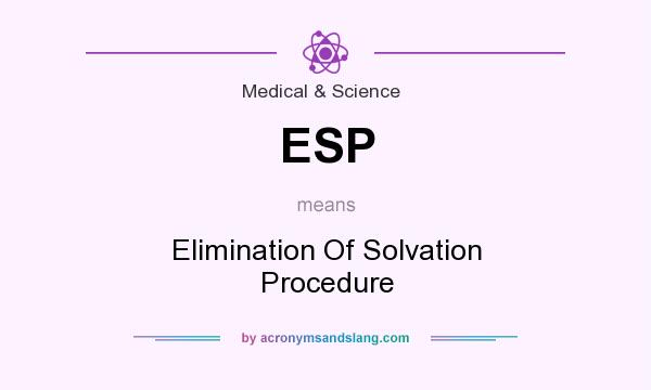 What does ESP mean? It stands for Elimination Of Solvation Procedure