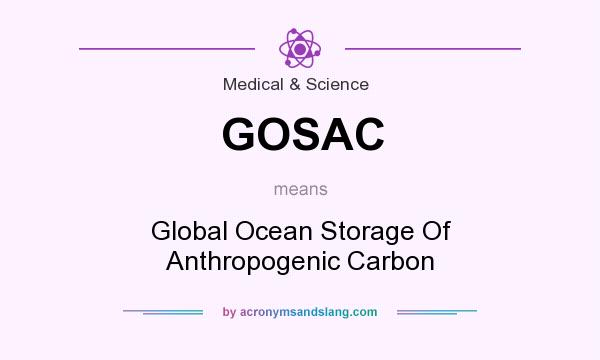 What does GOSAC mean? It stands for Global Ocean Storage Of Anthropogenic Carbon