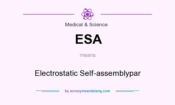 What does ESA mean? It stands for Electrostatic Self-assemblypar