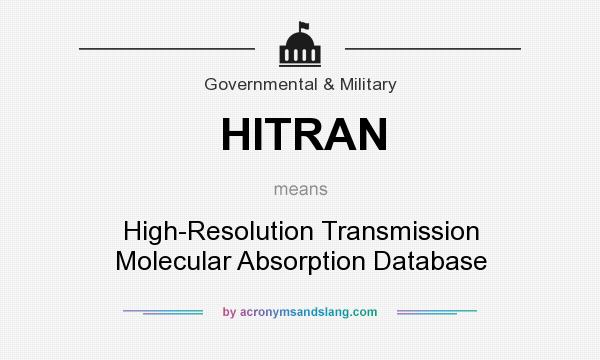 What does HITRAN mean? It stands for High-Resolution Transmission Molecular Absorption Database