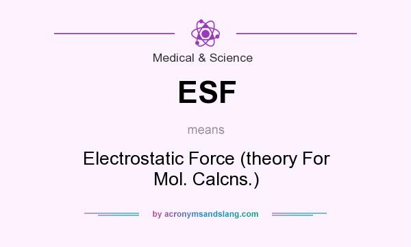 What does ESF mean? It stands for Electrostatic Force (theory For Mol. Calcns.)