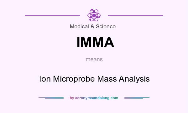 What does IMMA mean? It stands for Ion Microprobe Mass Analysis