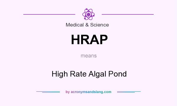 What does HRAP mean? It stands for High Rate Algal Pond