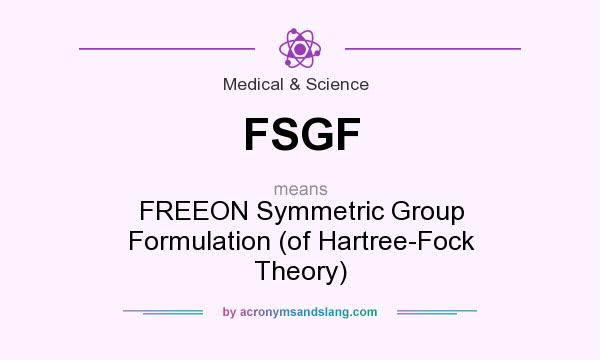 What does FSGF mean? It stands for FREEON Symmetric Group Formulation (of Hartree-Fock Theory)