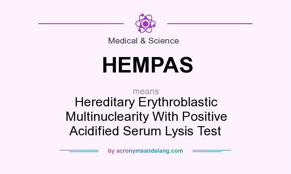 What does HEMPAS mean? It stands for Hereditary Erythroblastic Multinuclearity With Positive Acidified Serum Lysis Test