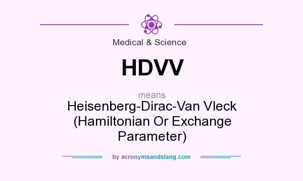 What does HDVV mean? It stands for Heisenberg-Dirac-Van Vleck (Hamiltonian Or Exchange Parameter)