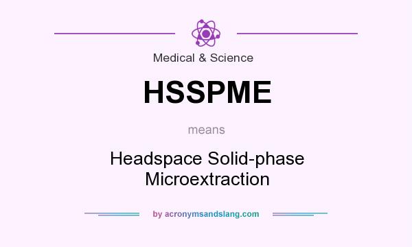 What does HSSPME mean? It stands for Headspace Solid-phase Microextraction