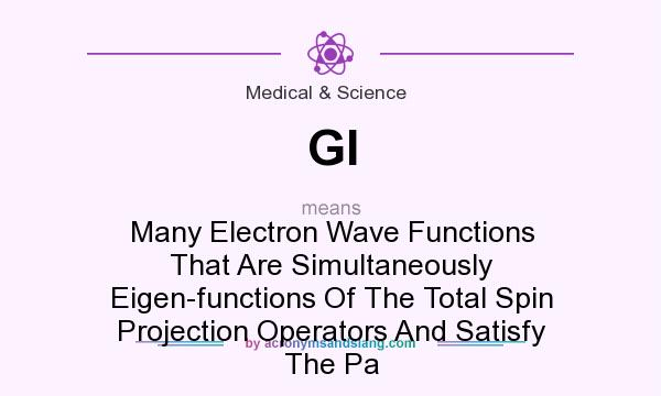What does GI mean? It stands for Many Electron Wave Functions That Are Simultaneously Eigen-functions Of The Total Spin Projection Operators And Satisfy The Pa