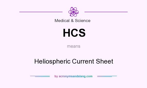 What does HCS mean? It stands for Heliospheric Current Sheet