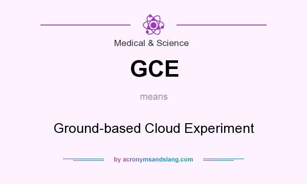 What does GCE mean? It stands for Ground-based Cloud Experiment