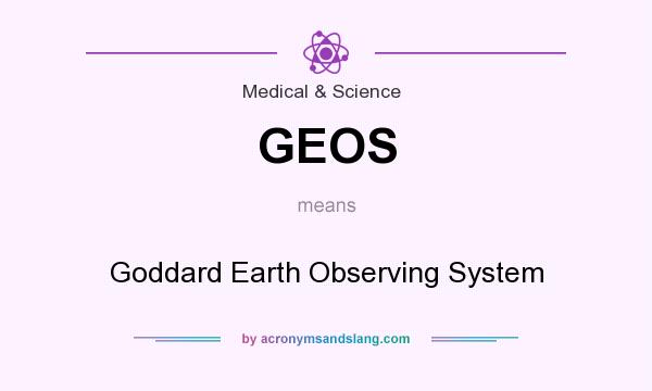 What does GEOS mean? It stands for Goddard Earth Observing System