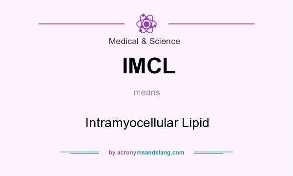 What does IMCL mean? It stands for Intramyocellular Lipid