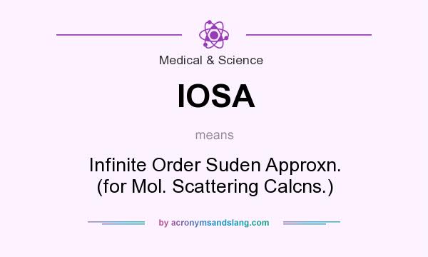 What does IOSA mean? It stands for Infinite Order Suden Approxn. (for Mol. Scattering Calcns.)