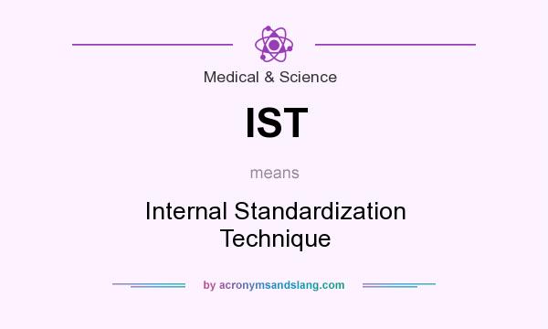 What does IST mean? It stands for Internal Standardization Technique