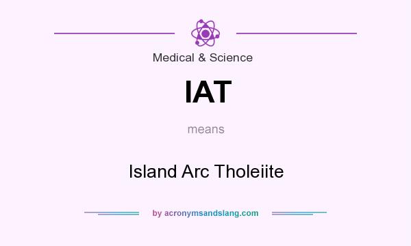 What does IAT mean? It stands for Island Arc Tholeiite