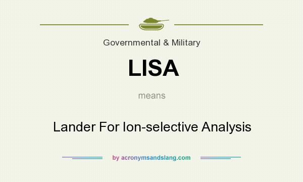 What does LISA mean? It stands for Lander For Ion-selective Analysis