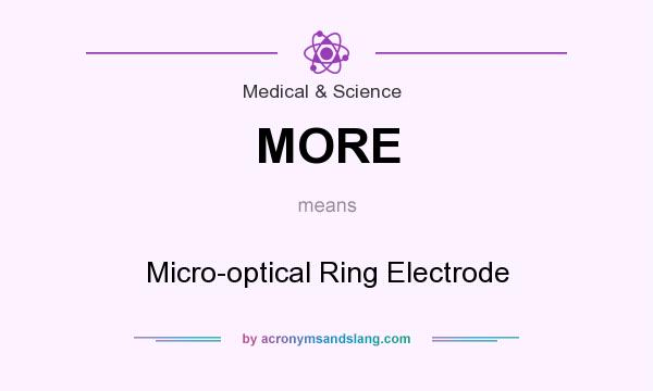 What does MORE mean? It stands for Micro-optical Ring Electrode