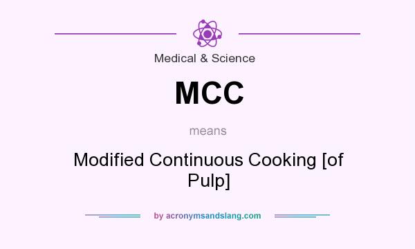 What does MCC mean? It stands for Modified Continuous Cooking [of Pulp]