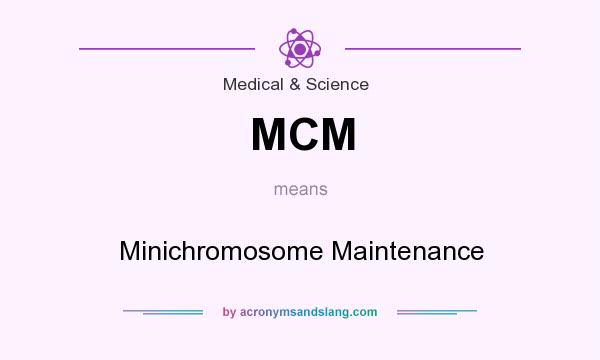 What does MCM mean? It stands for Minichromosome Maintenance