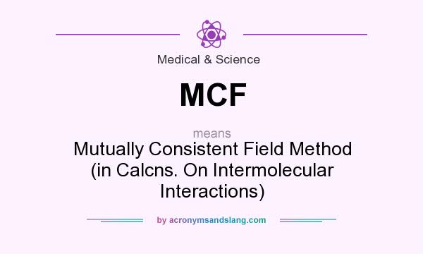 What does MCF mean? It stands for Mutually Consistent Field Method (in Calcns. On Intermolecular Interactions)