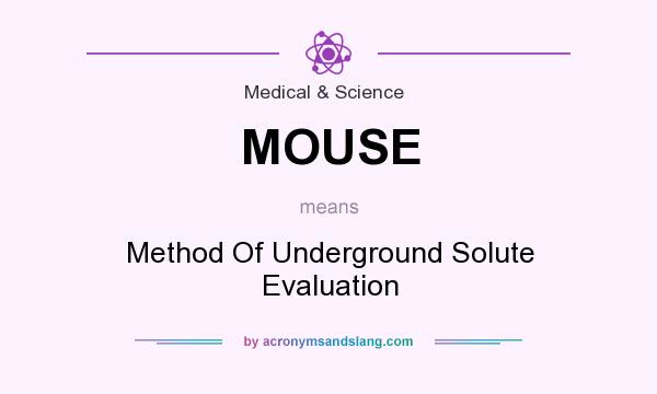 What does MOUSE mean? It stands for Method Of Underground Solute Evaluation