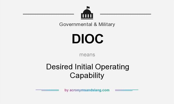 What does DIOC mean? It stands for Desired Initial Operating Capability