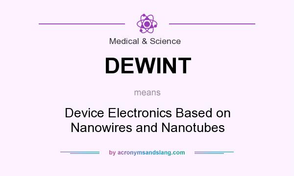 What does DEWINT mean? It stands for Device Electronics Based on Nanowires and Nanotubes