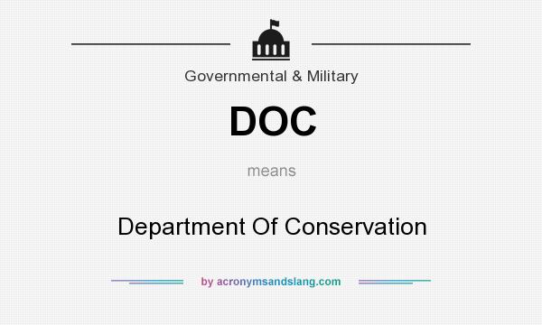 What does DOC mean? It stands for Department Of Conservation