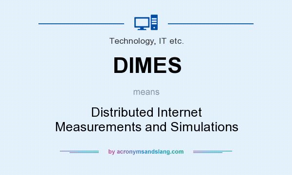 What does DIMES mean? It stands for Distributed Internet Measurements and Simulations