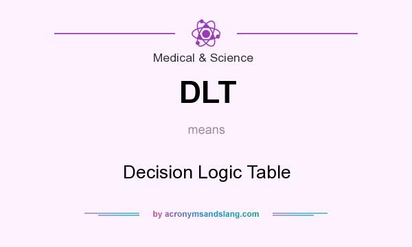 What does DLT mean? It stands for Decision Logic Table