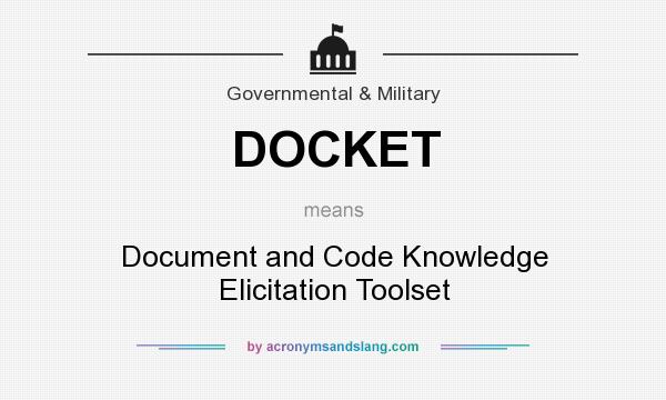 What does DOCKET mean? It stands for Document and Code Knowledge Elicitation Toolset