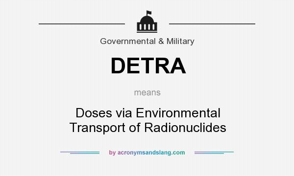 What does DETRA mean? It stands for Doses via Environmental Transport of Radionuclides