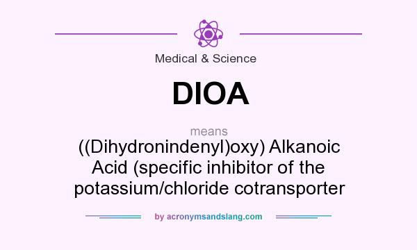What does DIOA mean? It stands for ((Dihydronindenyl)oxy) Alkanoic Acid (specific inhibitor of the potassium/chloride cotransporter